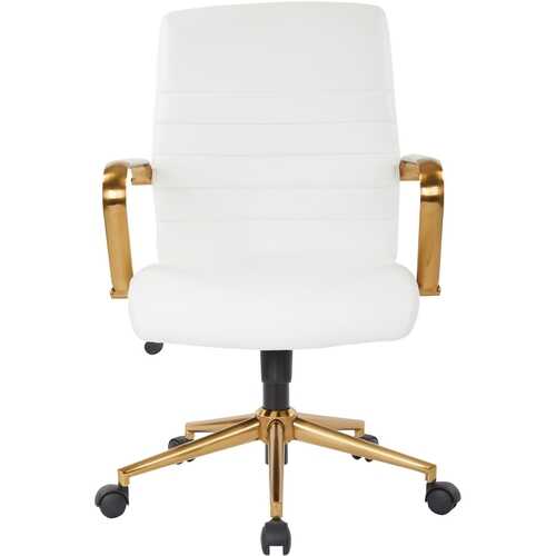 OSP Home Furnishings - Baldwin 5-Pointed Star Faux Leather Office Chair - White
