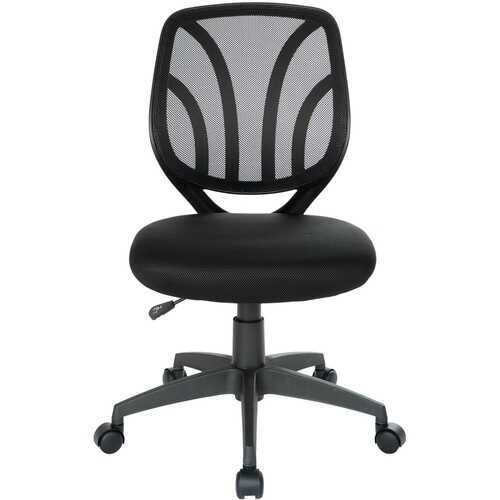 OSP Home Furnishings - Ventilated 5-Pointed Star Mesh Fabric Task Chair - Black