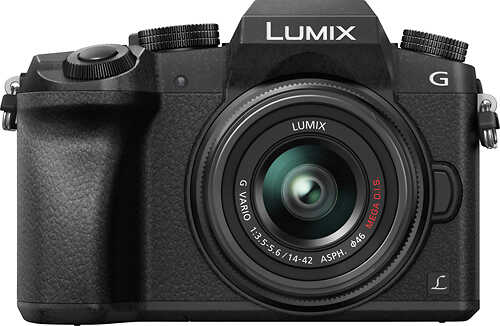 Panasonic - LUMIX G7 Mirrorless 4K Photo Digital Camera Body with 14-42mm f3.5-5.6 II Lens - Black