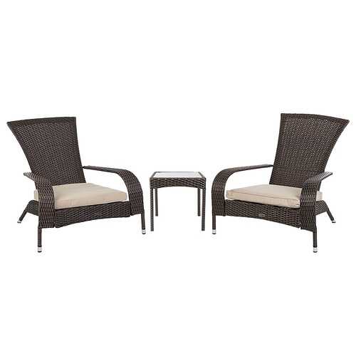 Patio Sense - Coconino Wicker 3-Piece Chat Set - Mocha