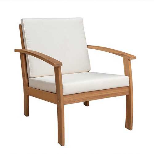 Rent To Own - Patio Sense - Lio Wooden Outdoor Patio Lounge Chair - Brown