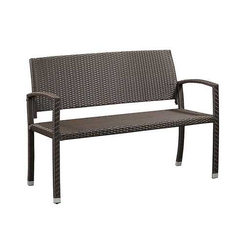 Rent To Own - Patio Sense - Miles Wicker Patio Bench - Mocha