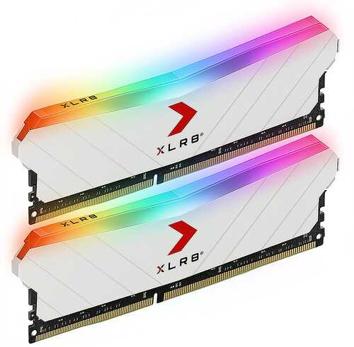 PNY 16GB (2PK 8GB) XLR8 Gaming EPIC-X RGB™ DDR4 3600MHz Desktop Memory Kit White Edition