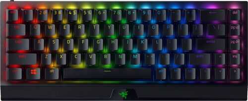 Razer - BlackWidow V3 Mini Hyperspeed Wireless 65% Gaming Mechanical Green Switch Keyboard with Chroma RGB Backlighting - Black