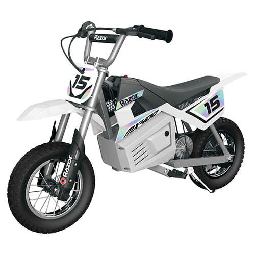 Razor - Dirt Rocket Electric Toy Motocross Motorcycle Dirt Bike - White