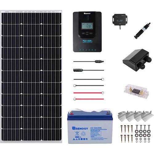 Renogy - Mountable Solar Panel Kit (100W Panel, 50ah Hybrid Gel Battery & Accy's) - Black