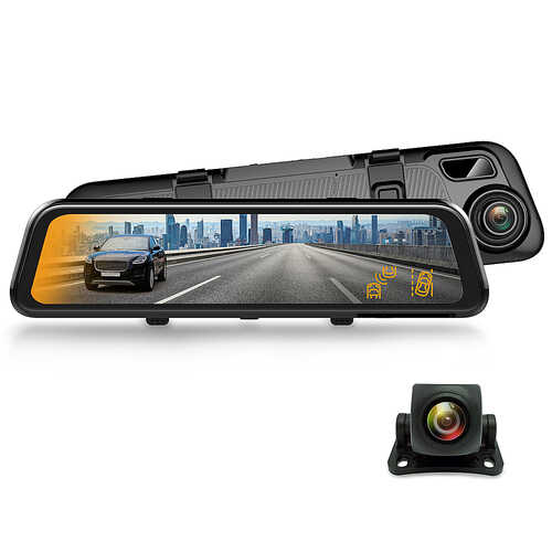 Rent to own Rexing - M2 1080P Front and Rear Mirror Dash Cam with Smart BSD ADAS GPS - Black