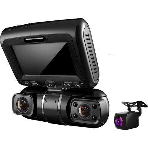 Rent to own Rexing - S1 1080P FHD Front, Cabin and Rear 3-Channel Wi-Fi Dash Camera - Black