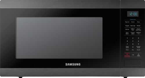 Samsung - 1.9 Cu. Ft. Countertop Microwave for Built-In Applications with Sensor Cook - Fingerprint Resistant Black Stainless Steel