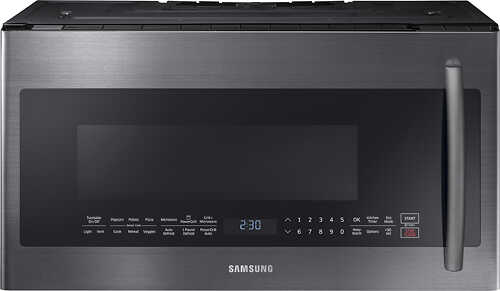 Samsung - 2.1 Cu. Ft. Over-the-Range Microwave with Sensor Cook - Fingerprint Resistant Black Stainless Steel