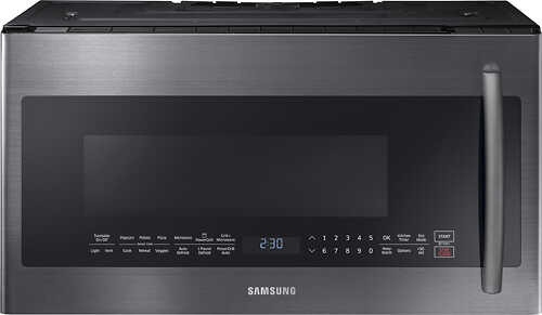 Samsung - 2.1 Cu. Ft.  Over-the-Range Microwave with Sensor Cook - Fingerprint Resistant Black Stainless Steel