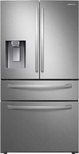 Samsung - 22.4 cu. ft. 4-Door French Door Counter Depth Refrigerator with Food Showcase - Fingerprint Resistant Stainless Steel