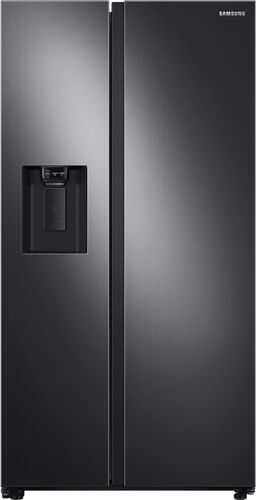 Samsung - 22 Cu. Ft. Side-by-Side Counter-Depth Refrigerator - Black stainless steel