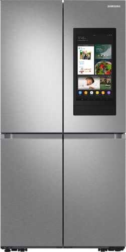 Samsung - 23 cu. ft. Smart Counter Depth 4-Door Flex™ Refrigerator with Family Hub™ & Beverage Center - Fingerprint Resistant Stainless Steel