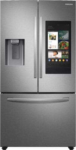 Samsung - 26.5 cu. ft. Large Capacity 3-Door French Door Refrigerator with Family Hub™ and External Water & Ice Dispenser - Stainless steel