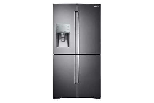 Samsung - 27.8 Cu. Ft. 4-Door Flex French Door Fingerprint Resistant Refrigerator with Food ShowCase - Black stainless steel