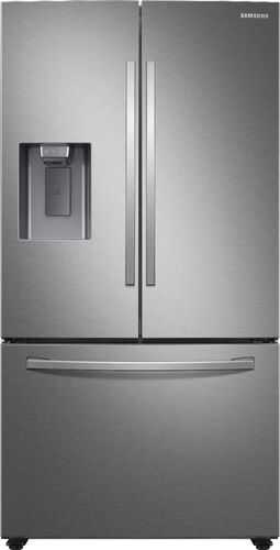 Samsung - 27 cu. ft. Large Capacity 3-Door French Door Refrigerator with External Water & Ice Dispenser - Fingerprint Resistant Stainless Steel