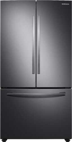 Samsung - 28 cu. ft. Large Capacity 3-Door French Door Refrigerator - Fingerprint Resistant Black Stainless Steel