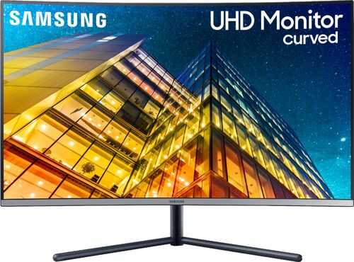 Samsung - 31.5" LCD Curved 4K UHD Monitor (HDMI) - Dark Blue Gray