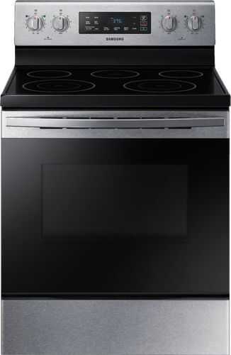 Samsung - 5.9 cu. ft. Freestanding Electric Range with Self-Cleaning - Stainless steel