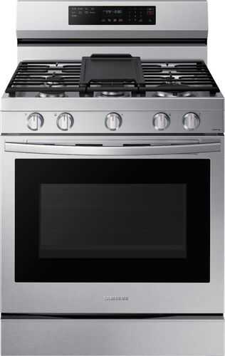 Samsung - 6.0 Cu. Ft. Freestanding Gas Convection+ Range with WiFi and No-Preheat Air Fry - Fingerprint Resistant Stainless Steel
