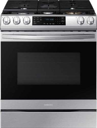 Samsung - 6.0 cu. ft. Front Control Slide-In Gas Convection Range with Air Fry & Wi-Fi, Fingerprint Resistant - Stainless steel