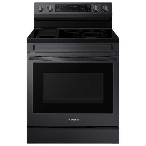 Samsung - 6.3 cu. ft. Freestanding Electric Convection+ Range with WiFi, No-Preheat Air Fry and Griddle - Fingerprint Resistant Stainless Steel