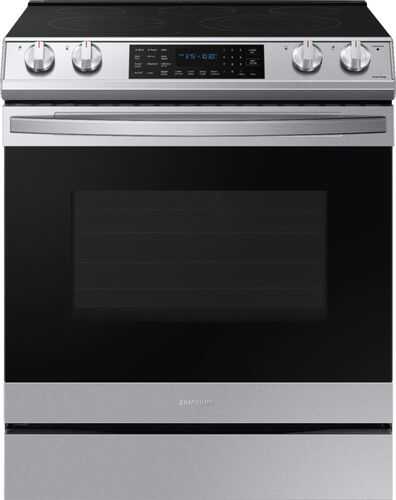 Samsung - 6.3 cu. ft. Front Control Slide-In Electric Convection Range with Air Fry & Wi-Fi - Fingerprint Resistant Stainless Steel