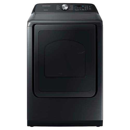 Rent to own Samsung - 7.4 cu. ft. Capacity Gas Dryer with Sensor Dry - Brushed Black