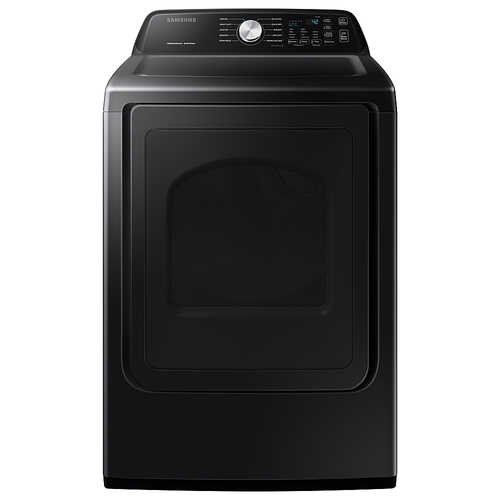 Samsung - 7.4 cu. ft. Large Capacity 10-Cycle  Electric Dryer with Sensor Dry - Brushed Black