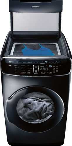 Samsung - 7.5 Cu. Ft. Gas Dryer with Steam and FlexDry - Fingerprint Resistant Black Stainless Steel