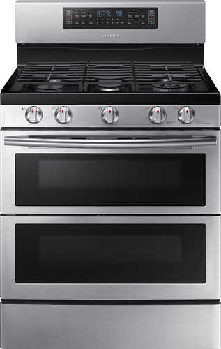 Rent to own Samsung - Flex Duo™ 5.8 cu. ft. Self-Cleaning Freestanding Gas Convection Range - Stainless steel