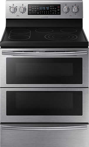 Samsung - Flex Duo™ 5.9 Cu. Ft. Self-Cleaning Freestanding Double Oven Electric Convection Range - Stainless steel