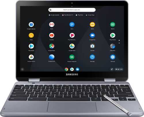 Rent to own Samsung - Plus 2-in-1 12.2" Touch-Screen Chromebook - Intel Celeron - 4GB Memory - 32GB eMMC Flash Memory - Stealth Silver