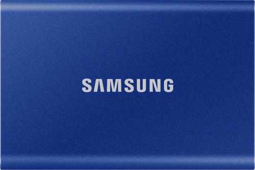 Samsung - T7 1TB External USB 3.2 Gen 2 Portable Solid State Drive with Hardware Encryption - Indigo Blue