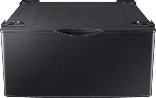 Samsung - Washer/Dryer Laundry Pedestal with Storage Drawer - Brushed Black (Black Stainless)