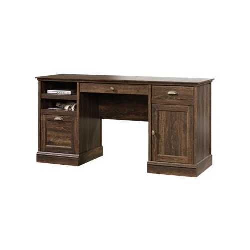 Sauder - Barrister Lane Collection Pedestal Desk - Iron Oak