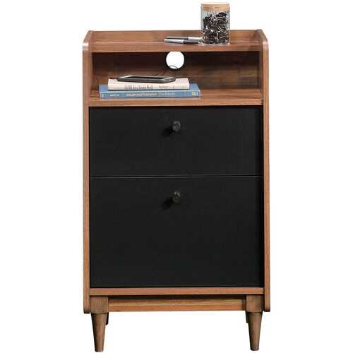 Rent to own Sauder - Harvey Park Collection Pedestal With Easy-Glide Drawers - Black/Grand Walnut