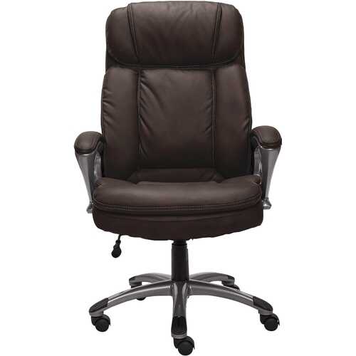Serta - Big and Tall Bonded Leather Executive Chair - Chestnut