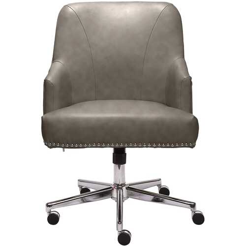Serta - Leighton Modern Bonded Leather & Memory Foam Home Office Chair - Gray