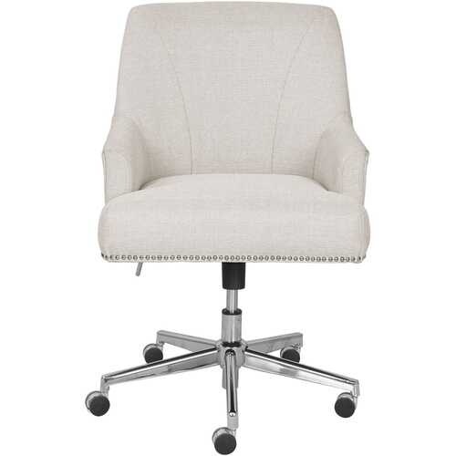 Serta - Leighton Modern Fabric & Memory Foam Home Office Chair - Cozy Ivory