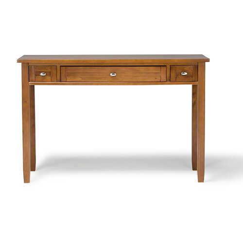 Simpli Home - Warm Shaker SOLID WOOD Rustic 48 inch Wide Writing Office Desk in - Light Golden Brown