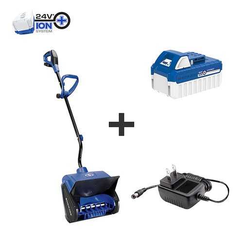 Snow Joe 24V-SS13 24-Volt iON+ Cordless Snow Shovel Kit | 13-Inch | W/ 4.0-Ah Battery and Charger - Blue & Black