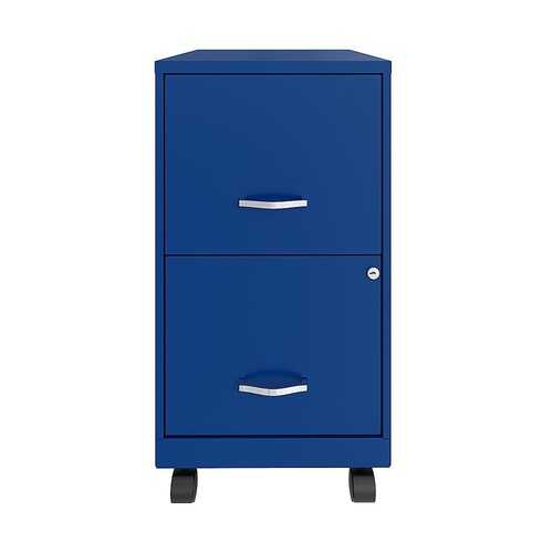 Space Solutions 18" 2 Drawer Mobile Smart Vertical File Cabinet - Classic Blue