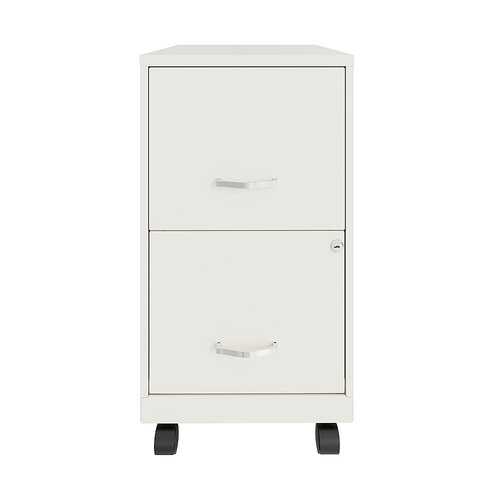 Space Solutions 18" 2 Drawer Mobile Smart Vertical File Cabinet - Pearl White