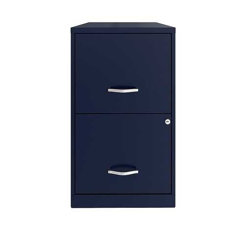 Space Solutions 18in. 2 Drawer Metal File Cabinet, Navy - Navy