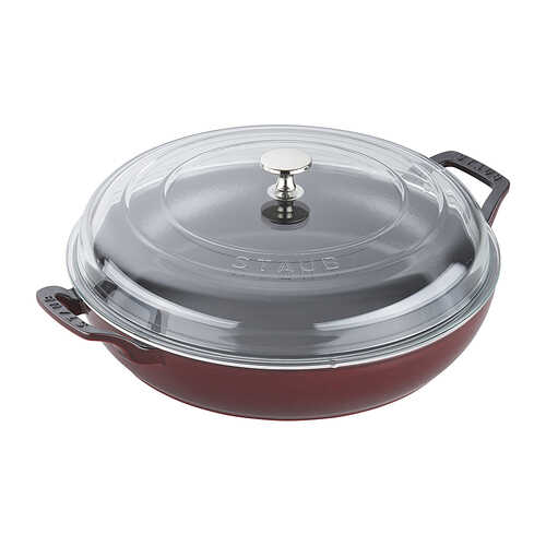 Staub Cast Iron 3.5-qt Braiser with Glass Lid - Grenadine - Grenadine