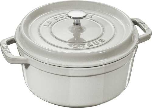 Staub Cast Iron 5.5-qt Round Cocotte - White Truffle - White Truffle