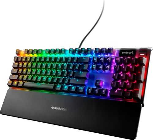 SteelSeries - Apex 7 Wired Gaming Mechanical Blue Switch Keyboard with RGB Back Lighting - Black