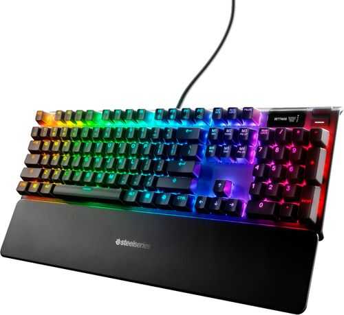 SteelSeries - Apex Pro Wired Gaming Mechanical OmniPoint Adjustable Actuation Switch Keyboard with RGB Back Lighting - Black